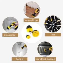 3Pcs Power Scrubber Brush Electric Drill-Brush Power Scrubber Bathroom Surface Tub Shower Tile Cleaning Tools for Auto Care