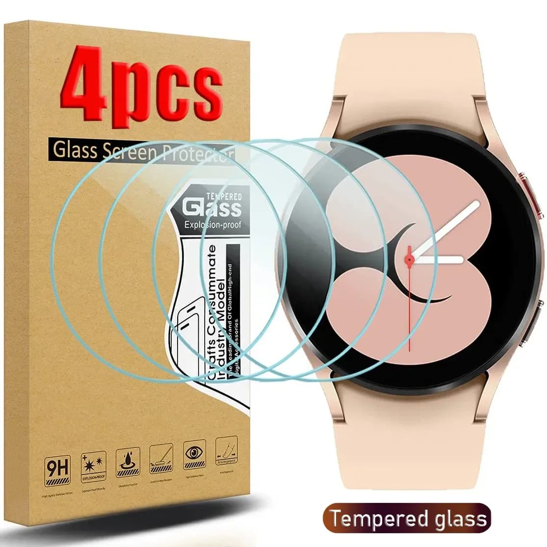 9H Tempered Glass for Samsung Galaxy Watch 4 5 6 7 8 40/44mm Classic 42/46mm Watch7 Watch8 44 40mm Film HD Screen Protectors