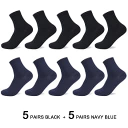 10 Pairs/Lot Men's Bamboo Fiber Socks 2023 New Compression Autumn Long Black Business Casual Man Dress Sock Gift Plus Size 42-45