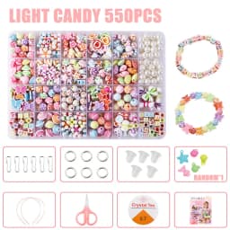 Girls DIY Bead Set Jewelry Making Kit for Kids Girl Pearl Beads for Bracelets Rings Necklaces Creativity Kits Art Craft