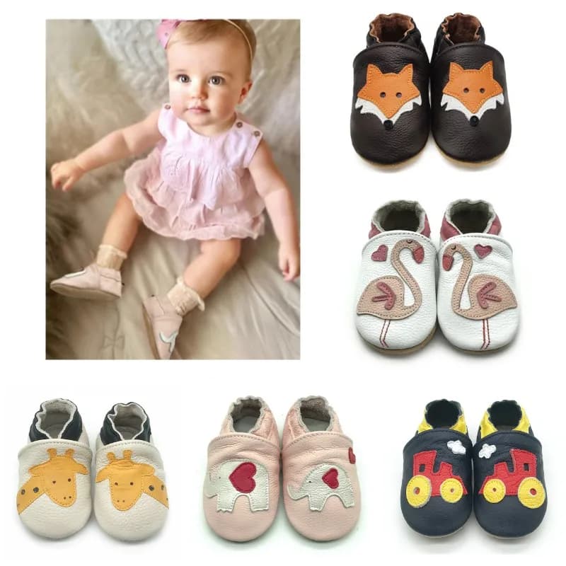 Baby Shoes Cow Leather Bebe Booties Soft Soles Non-Slip Footwear For Infant Toddler First Walkers Boys And Girls Slippers