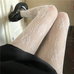 Heart Flower Mesh Stockings Japanese Girl Lolita Ins Tights White Fishnet Pantyhose Female for Women Summer Legging Stocking