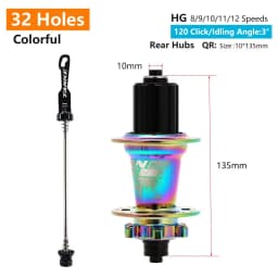 TANKE 120 Click Hub 6 Bearing MTB Mountain Bike Hub Front Rear Thru HG 28 32 36 Holes Disc Brake Bicycle Hubs 8 9 10 11 12 Speed
