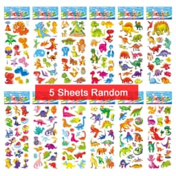 5 Sheets Kids Stickers Puffy Stickers for Children Birthday Christmas New Year Gift for Girl Boy Scrapbooking Cartoon Stickers