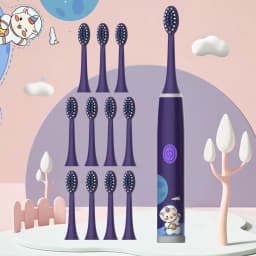 Children's Electric Toothbrush Color Cartoon Space Series Children's Soft Hair Cleaning Brush (Battery Not Included)
