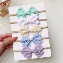 3/4/6Pcs/Set Sweet Colorful Ribbon Bowknot Elastic Headband For Baby Girls Ties Headwear Infant Kid Hair Accessories Diademas