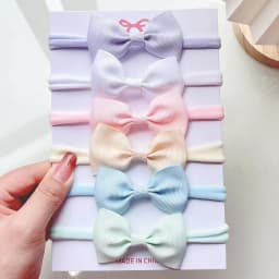 3/4/6Pcs/Set Sweet Colorful Ribbon Bowknot Elastic Headband For Baby Girls Ties Headwear Infant Kid Hair Accessories Diademas