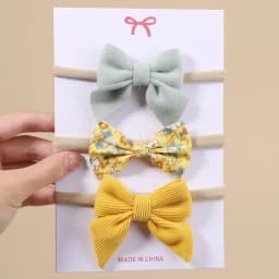 3/4/6Pcs/Set Sweet Colorful Ribbon Bowknot Elastic Headband For Baby Girls Ties Headwear Infant Kid Hair Accessories Diademas