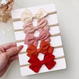 3/4/6Pcs/Set Sweet Colorful Ribbon Bowknot Elastic Headband For Baby Girls Ties Headwear Infant Kid Hair Accessories Diademas