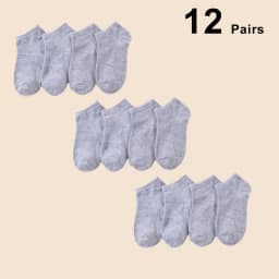12 Pairs Men's Boat Socks Breathability Sweat Absorption Sports Business Socks Leisure Solid Color Men's Low Tube Floor Socks