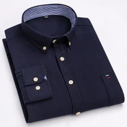 Men's 100% Cotton Shirt Long Sleeve Plaid Oxford Casual Solid Color Print Regular Fit Formal Dress Shirt Oversized 7XL  6XL 5XL