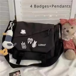 Women's Nylon Handheld One Shoulder Versatile Large Capacity Crossbody Bag Retro Work Travel Postman Bag