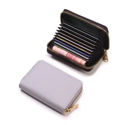 Business Card Holder Wallet Women/men Gray Bank/ID/Credit Card Holder 20 Bits Card Wallet PU Leather Protects Case Coin Purse